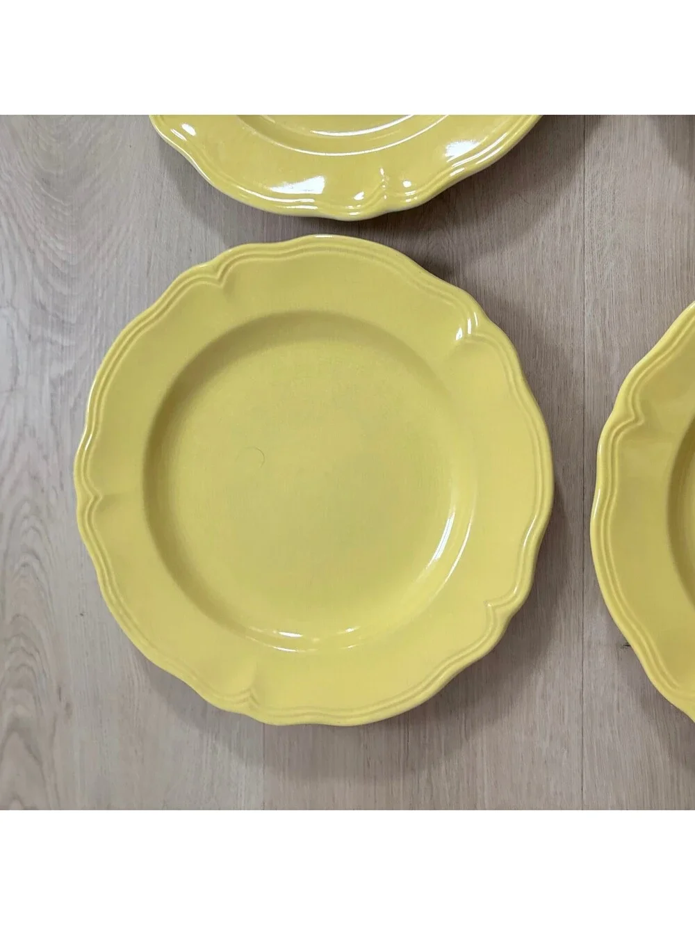 (4) Sears Federalist Buttercup Vintage Yellow 4239 Set of 4 Dinner Plates 10